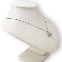Load image into Gallery viewer, 14kt Solid Yellow Gold Celadon Green Round Jade Pendant Necklace