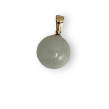 Load image into Gallery viewer, 14kt Solid Yellow Gold Celadon Green Round Jade Pendant Necklace
