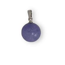 Load image into Gallery viewer, 14k Solid White Gold Lavender Round Bead Jade Pendant