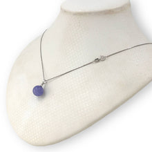 Load image into Gallery viewer, 14k Solid White Gold Lavender Round Bead Jade Pendant
