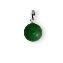 Load image into Gallery viewer, 14k Solid White Gold Green Jade Pendant Necklace