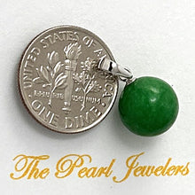 Load image into Gallery viewer, 2100118-14k-Solid-White-Gold-Round-Green-Jade-Pendant