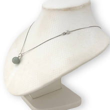 Load image into Gallery viewer, 14k Solid White Gold Celadon Green Round Jade Pendant Necklace