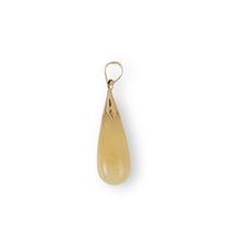 Load image into Gallery viewer, 14k Gold Drop Yellow Jade Pendant