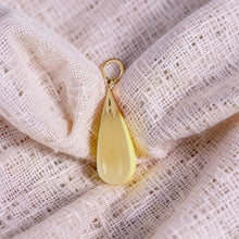 Load image into Gallery viewer, 14k Gold Drop Yellow Jade Pendant