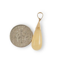 Load image into Gallery viewer, 14k Gold Drop Yellow Jade Pendant