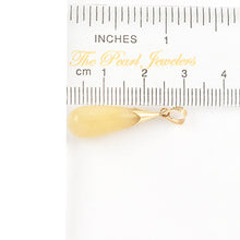 Load image into Gallery viewer, 14k Gold Drop Yellow Jade Pendant