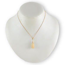 Load image into Gallery viewer, 14k Gold Drop Yellow Jade Pendant