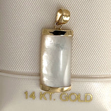 Load image into Gallery viewer, 2100140-14k-Gold-Curve-Shape-White-Mother-of-Pearl-Pendant-Necklace