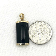 Load image into Gallery viewer, 14k Gold Curve Black Onyx Pendant