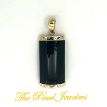 Load image into Gallery viewer, 14k Gold Curve Black Onyx Pendant