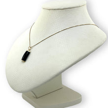 Load image into Gallery viewer, 14k Gold Curve Black Onyx Pendant