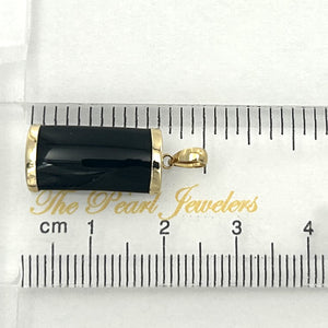 2100141 CURVE SHAPE BLACK ONYX 14K YELLOW GOLD PENDANT NECKLACE