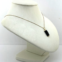 Load image into Gallery viewer, 2100141 CURVE SHAPE BLACK ONYX 14K YELLOW GOLD PENDANT NECKLACE