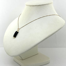 Load image into Gallery viewer, 2100141 CURVE SHAPE BLACK ONYX 14K YELLOW GOLD PENDANT NECKLACE