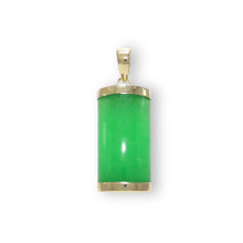 Load image into Gallery viewer, 14k Gold Curve Green Jade Pendant