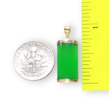 Load image into Gallery viewer, 14k Gold Curve Green Jade Pendant