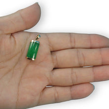 Load image into Gallery viewer, 14k Gold Curve Green Jade Pendant