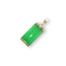 Load image into Gallery viewer, 14k Gold Curve Green Jade Pendant