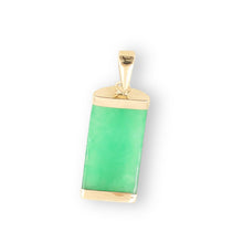 Load image into Gallery viewer, 14k Gold Curve Green Jade Pendant