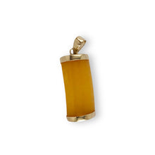 Load image into Gallery viewer, 14k Gold Curve Yellow Jade Pendant