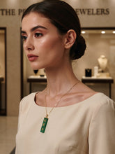 Load image into Gallery viewer, 14k Gold Good Fortune Green Jade Pendant