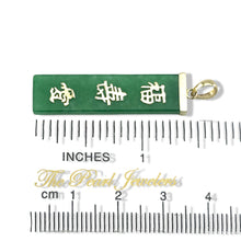 Load image into Gallery viewer, 14k Gold Good Fortune Green Jade Pendant
