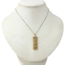 Load image into Gallery viewer, 14k Yellow Gold Yellow Jade Love, Joy &amp; Longevity Pendant