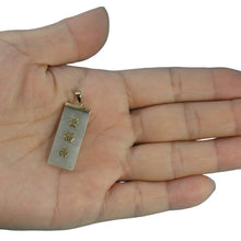 Load image into Gallery viewer, Celadon Green Jade Good Fortune 14k Yellow Gold Pendant