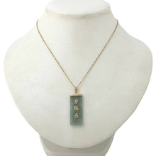 Load image into Gallery viewer, 14k Yellow Gold Celadon Green Jade Good Fortune Pendant