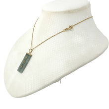 Load image into Gallery viewer, 14k Yellow Gold Celadon Green Jade Good Fortune Pendant