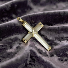 Load image into Gallery viewer, 14k Yellow Gold Religious Cross Mother of Pearl Pendant