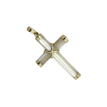 Load image into Gallery viewer, 14k Yellow Gold Religious Cross Mother of Pearl Pendant
