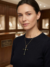Load image into Gallery viewer, 14k Yellow Gold Black Onyx Cross Pendant