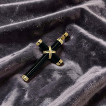 Load image into Gallery viewer, 14k Yellow Gold Black Onyx Cross Pendant