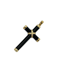 Load image into Gallery viewer, 14k Yellow Gold Black Onyx Cross Pendant
