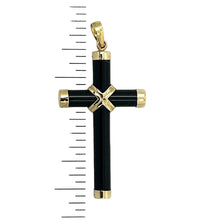 Load image into Gallery viewer, 14k Yellow Gold Black Onyx Cross Pendant