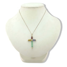 Load image into Gallery viewer, Handcrafted Tube Multi-Color Jade Cross Pendant