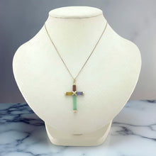 Load image into Gallery viewer, Handcrafted Tube Multi-Color Jade Cross Pendant