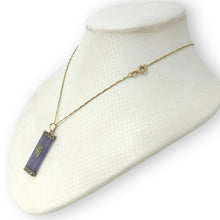 Load image into Gallery viewer, 14k Gold Joy Rectangle Purple Jade Pendant