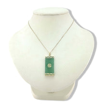 Load image into Gallery viewer, 14k Gold Joy Rectangle Green Jade Pendant