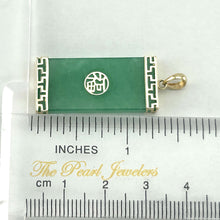 Load image into Gallery viewer, 14k Gold Joy Rectangle Green Jade Pendant