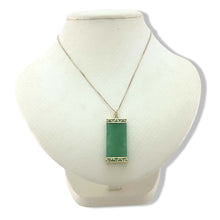 Load image into Gallery viewer, 14k Gold Joy Rectangle Green Jade Pendant