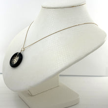 Load image into Gallery viewer, 2100241-14k-Gold-JOY-Black-Onyx-Circle-Donut-Good-Luck-Charm-Necklace