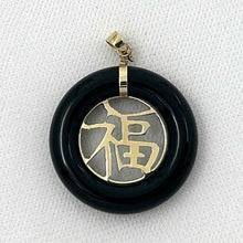 Load image into Gallery viewer, 14k Gold Joy Black Onyx Donut Pendant