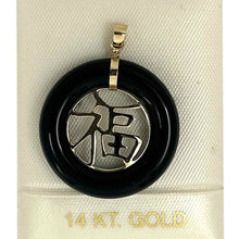Load image into Gallery viewer, 14k Gold Joy Black Onyx Donut Pendant