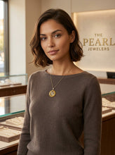 Load image into Gallery viewer, 14k Gold Blessing Yellow Jade Donut Pendant