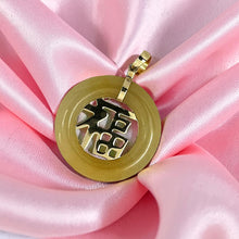 Load image into Gallery viewer, 14k Gold Blessing Yellow Jade Donut Pendant