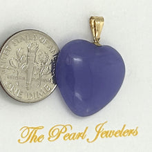 Load image into Gallery viewer, 2100312-Beautify-14k-Yellow-Gold-Bale-Cabochon-Love-Heart-Lavender-Jade-Pendant