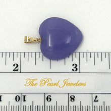 Load image into Gallery viewer, 2100312-Beautify-14k-Yellow-Gold-Bale-Cabochon-Love-Heart-Lavender-Jade-Pendant